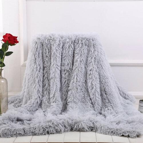 Soft Long Plush Blanket Flannel Shaggy Cover Bedding Throw Blanket for Bed Sofa Couch Travel Car Kids Warm Winter
