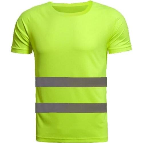 Outdoor Running Cycling Reflective T-Shirt Comfortable Breathable Safety Short Sleeve High Visibility Road Work T-Shirts
