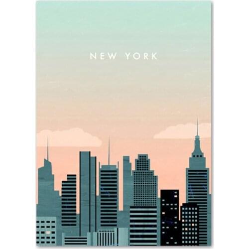 5D DIY Poured Glue Diamond Painting Kits Scallped Edge Nordic Cartoon City Landscape Full Round With AB Drill London Paris Gift