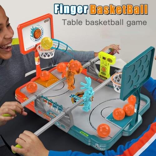 Double Fingertip Basketball Desktop Toy Parent-child Interactive Shooting Game Sets With Electric Timer For Children Battle Game