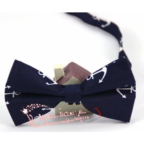 2016 Brand New Hot Mens 100% Cotton Anchor print Formal Fashion Bow Ties Man Neck Bowtie Bowknot Necktie party suits Butterfly
