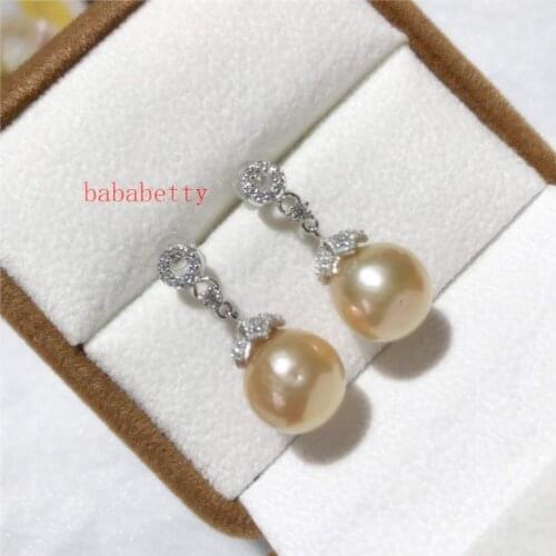 New luxury fashion Natural freshwater 12-13MM Edison has a nuclear pearl White pink purple Tibetan silver earrings