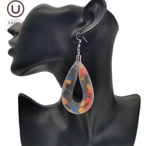 UKEBAY New Luxury Earrings Women Drop Earrings Fashion Statement Earring Love Jewelry Birthday Gift Female Handmade Mesh Jewelry