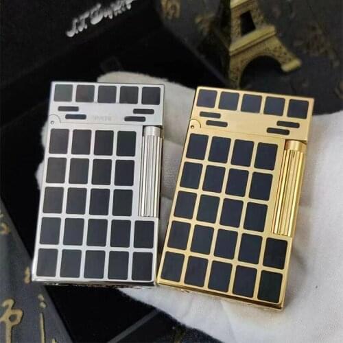 100% new vintage dupont gas lighter gas cigarette lighter polished jet gasoline flint lighter metal gas lighter