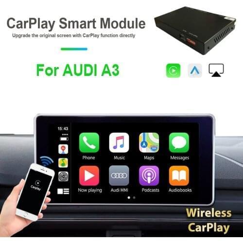 Original Car Upgrade Interface Receiver For AUDI A3 Wireless Carplay Android Auto Airplay Wifi Bluetooth Siri Voice Black Color