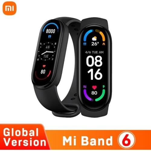 Original Xiaomi Mi Band 6 Global Version Bracelet Color AMOLED Blood Oxygen Smart band Fitness Traker Heart Rate Bluetooth