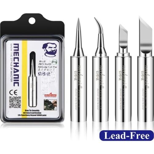 MECHANIC Original 4pcs 900M-T Lead-Free Pure Copper Electric Soldering Iron Tip Welding Tip BGA Solder Repair Station Tool Kit