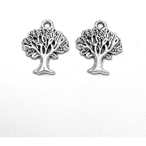 30pcs Peace trees charms pendant 22x17mm antique silver ornament accessories jewelry making craft DIY base material