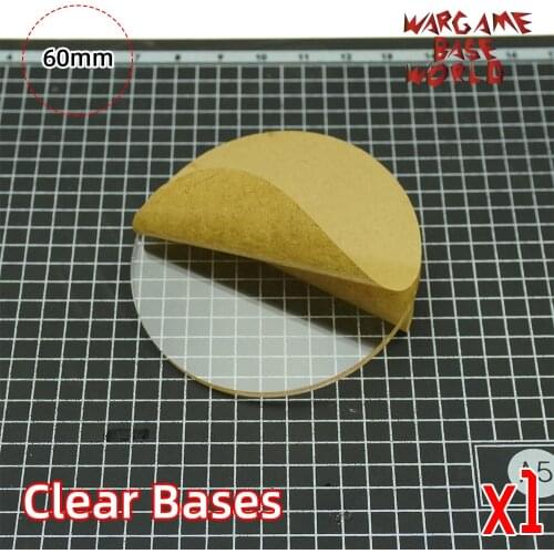 TRANSPARENT / CLEAR BASES for Miniatures - 60mm round clear bases