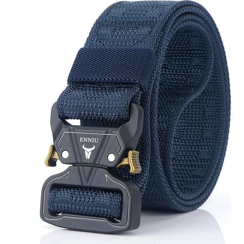 3.8CM Width Outdoor Safety Belt For Jeans Pants Quick-drying True Nylon Training Belts Quick Release Buckle Canvas Men Belt Gift