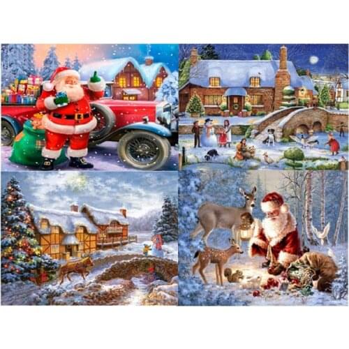 Christmas Diamond Painting Santa Claus Full Round Embroidery Sale Diamond Art Winter Cross Stitch Rhinestones Home Decor Gift