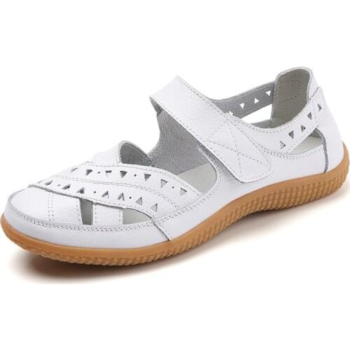Women Sandals Summer Ladies Girls Comfortable Ankle Hollow Round Toe Sandals Woman Soft Beach Sole Female Shoes Plus Size