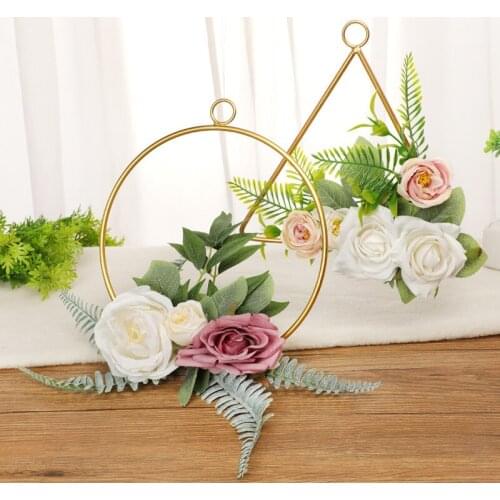 Modern Simple Home Decor Artificial Flower Simulation Rose Fake Plant Wall Decoration Pendant Wreath Living Room Wall Decor