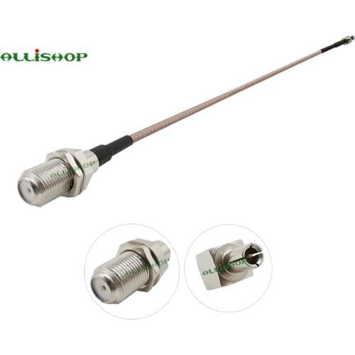 TS9 Male Plug Right Angle to F Female Jack Connector RG316D Double Shield Silver Coaxial Cable TS9- F Adapter 10CM/15CM/20CM