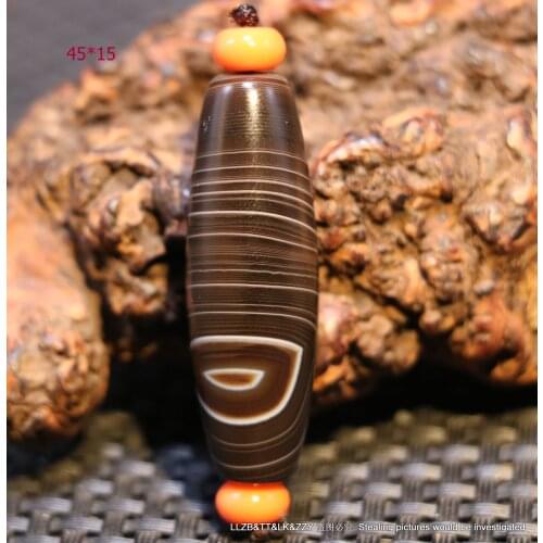 Magic Energy Tibetan Old Agate Natural Silkworm Line Eye Be Rich dZi Bead 45MM Q LKbrother Sauces Top Qulality Garrentee