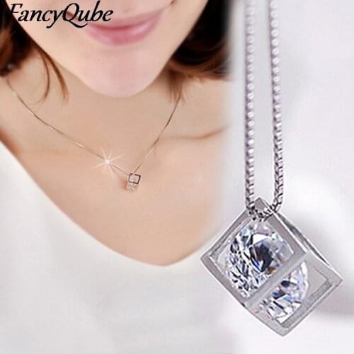 1 pcs Fashion Square Shape Necklace Without Chain Sliver Color Pendant Rhinestone Pendant