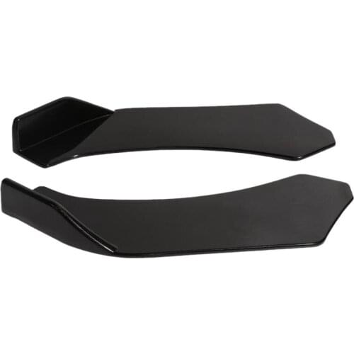 2Pcs Universal Car Front Shovel Bumper Lip Splitter Chin ABS Spoiler Black