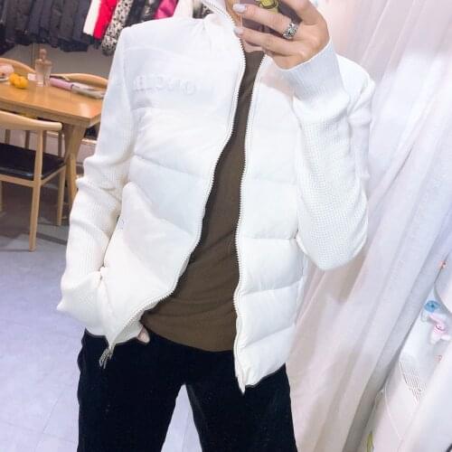 2021 Brand Chest Embossed Letters Spring And Autumn Down Jacket Stitching Sweater Unisex Couples Home Coat Casual Jacket