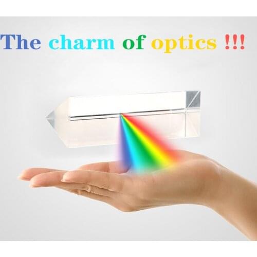 30X60mm Optical Glass Right AngleTriangular Prism for Teaching Light Spectrum Rainbow Prism Rainbow Prism Optical Glass Crystal