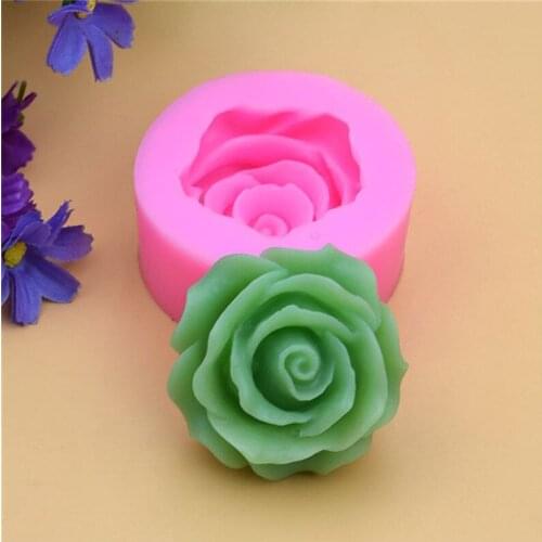 3D Cake Mold Flower Bloom Rose Shape Silicone Moulds Fondant Soap Cupcake Jelly Candy Chocolate Decoration Baking Tool