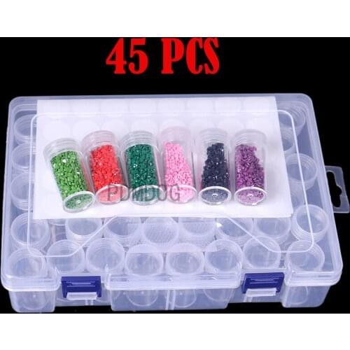 45/180 Bottles Diamond Painting Tools Accessories Storage Box Beads Container Diamond Embroidery Stone Mosaic Convenience Box
