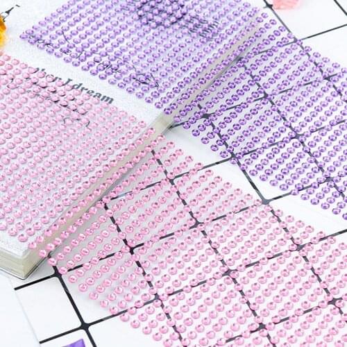 5 sheets 3mm Self Adhesive Acrylic Rhinestone Diy Phone PC Decal Art Bling Crystal Stickers Nail Art Scrapbook Wall Car Sticker