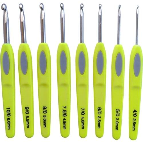 8Pcs Handmade Crochet Hooks 2.5mm-6mm Aluminum Knitting Needles Weave DIY Craft Yarn Crochet Needles Knitting Sewing Tool Set