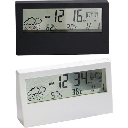 Alarm Clock Eco-friendly Weather Forecast Function ABS Electronic Desktop Clock Supplies for Home