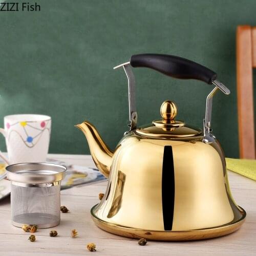 1-6L Stainless Steel Kettle Large Capacity Tea Kettle Boiling Kettle with Filter European Style Home Hotel Kitchen Supplies