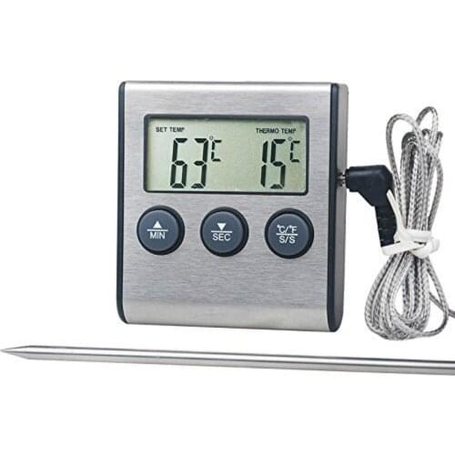 1pcs New Food Cooking Digital Probe Timer Thermometer Kitchen Cooking Bbq Thermometer Tool For Bbq Grilling Kitchen Accessories