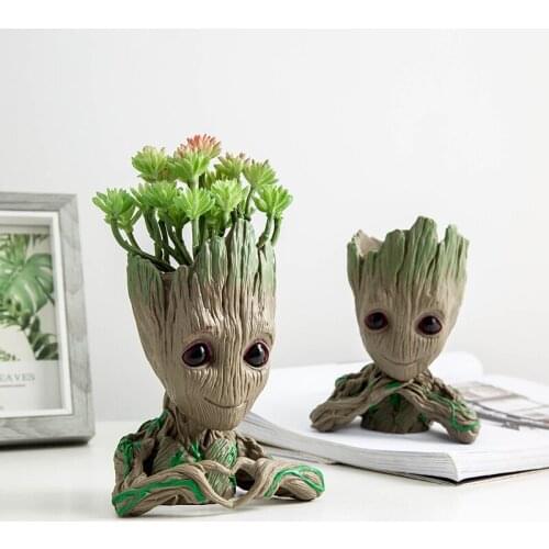 Nordic Groot tree man flowerpot simulation meat ins potted decoration living room table top ornament toy penbox baby home