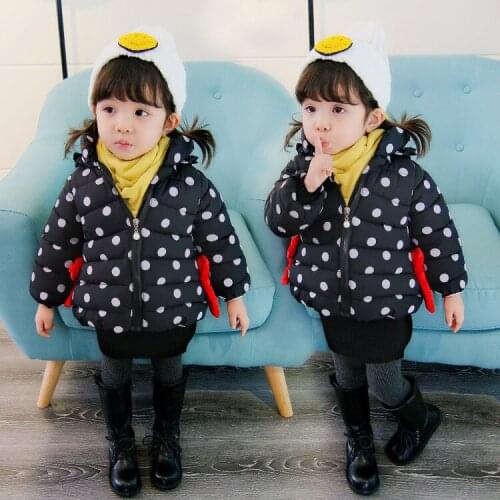 Kids Hooded Jackets Girls Cartoon Patern Winter Snowsuit Outerwear 2020 Baby Boy Zipper Cotton Jacket For Kids Coats