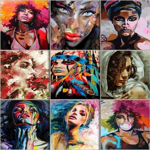 DIY Painting By Numbers Black African Woman Acrylic Unique Gift Pictures By Number Portrait Kits Home Decoration