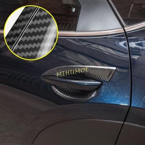 For Mazda CX30 CX-30 2020-2021 Carbon Fiber Car Exterior Door Handle Bowl Cup Cover Trim