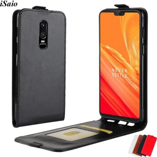 For OnePlus 6 Flip Case Leather Cover for One Plus 6 plus6 Phone Case Magnetic Cover with Card Holders Soft TPU Flipcover