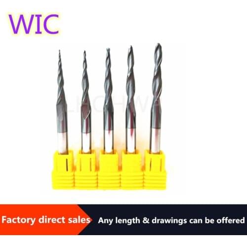 CNC milling cutter HRC55 taper ball milling cutter CNC carbide carving knife milling woodworking 6mm handle cnc mill