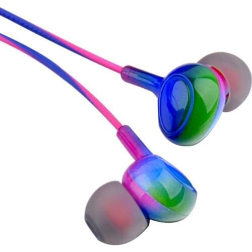 J05 Wired Earphone In-ear Universal Gradient Heavy Bass Headphone with Mic for Mobile Phone