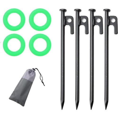 Outdoor Camping Tent Ground Pegs with Luminous Circles Storage Bab Windproof Canopy Fixed Pegs Nails Awning Stakes Kit