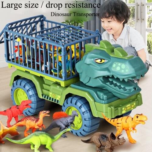 Oversized dinosaur engineering childrens toy car suit boy puzzle Tyrannosaurus excavator car crane drop resistance