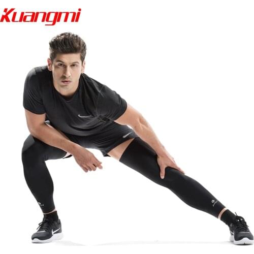 Kuangmi 2pcs Leg Compression Sleeves Leg Long Sleeves Knee Support Ciclismo Knee Protector Cycling Knee Brace Sports Basketball