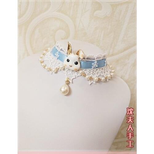 Lolita Sweet Necklace Alice Pearl lovely rabbit Soft Sister All-match Taking pictures Collarbone Chain Ornaments Accessories