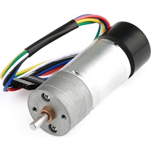 JGA25-370 DC Gear Motor Hall Encoder Speed Measurement Toque Motor With Cover 13CPR/12CPR