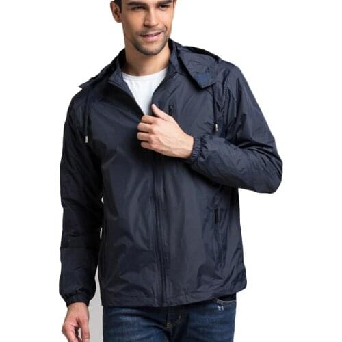 Men Sportswear Jacket Spring Autumn Thin Military Windbreaker Hooded Zipper Jackets Mens Fashion Sunscreen Coats Brand Clothing