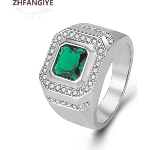 Luxury Men Rings 925 Silver Jewelry with Zircon Gemstone Finger Ring Accessories for Male Wedding Party Banquet Promise Gifts