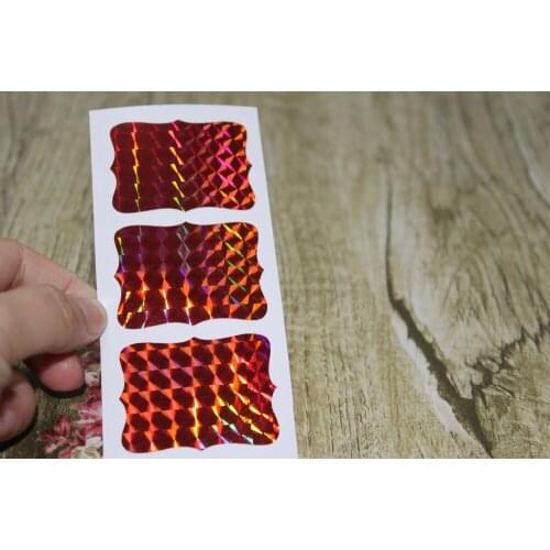 4.6x3.5cm Red Hologram Frame Sticker Labels