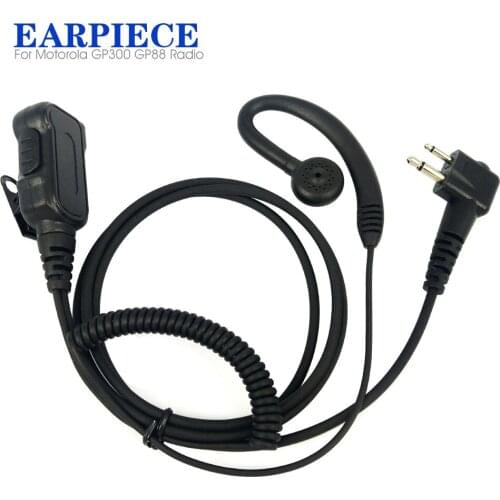 Earpiece Headset Mic For Motorola GP300 GP88 GP88S GP2000 GP68 HYT Two Way Radio Walkie Talkie Big PTT 2 Pin Knob Curve Earphone