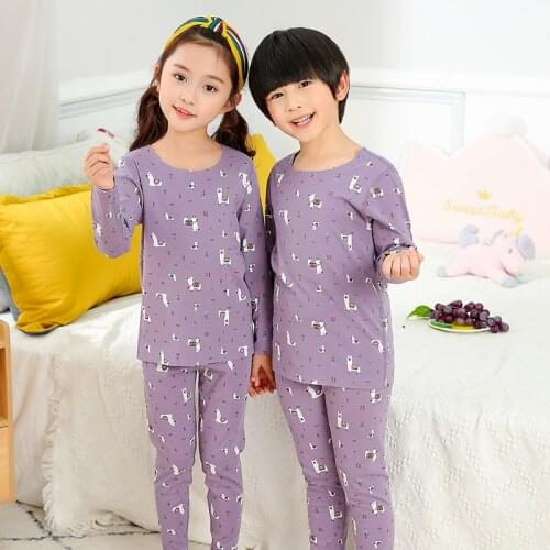 Boys Girls Pajamas Set Casual Sleepwear for Toddler Kids Children Thermal Underwear Pyjamas Boy Girl Clothing Nightwear Seamless