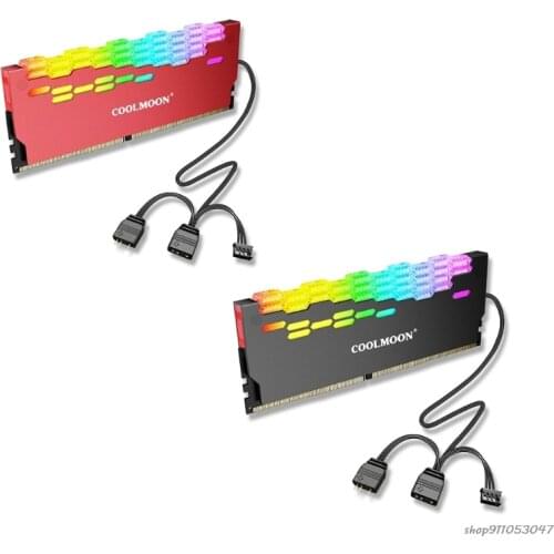 FreeShip Coolmoon Heatsink High Compatibility 5V 3PIN ARGB Memory Spreader Cooler Addressable Desktop RGB Cooling Vest Wholesale
