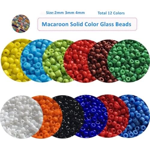 Self-color Opaque Glass Seed Beads Multi Size 1.5mm 2mm 3mm 4mm Solid Round Glass Beads For Jewelry DIY Making Accessories 10g