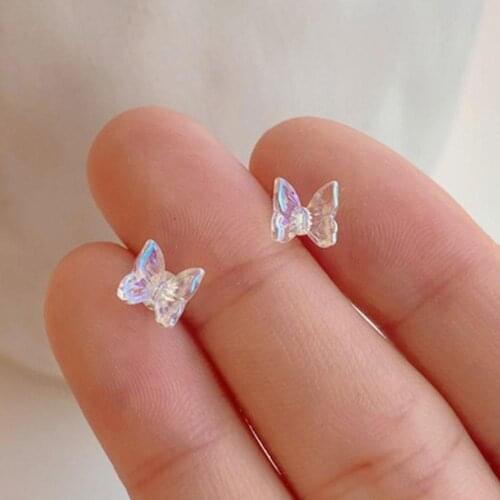 1/4 Pairs Korean Colorful Fairy Stereo Butterfly Stud Cute Earring Earrings Hypoallergenic Mini Jewelry Butterflies For Wom C4W6